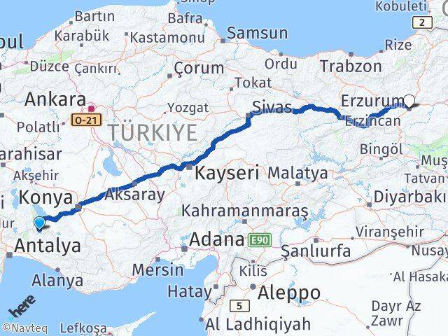 Derebucak Erzurum Arası Kaç Km - Yol Tarifi