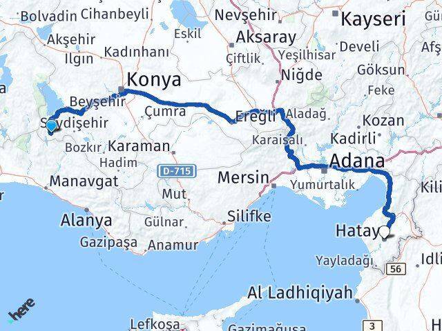 Derebucak Hatay Arası Kaç Km - Yol Tarifi