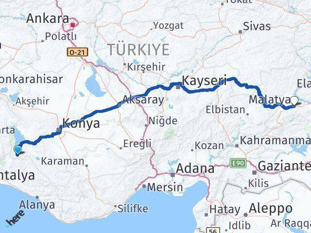 Derebucak Malatya Arası Kaç Km - Yol Tarifi