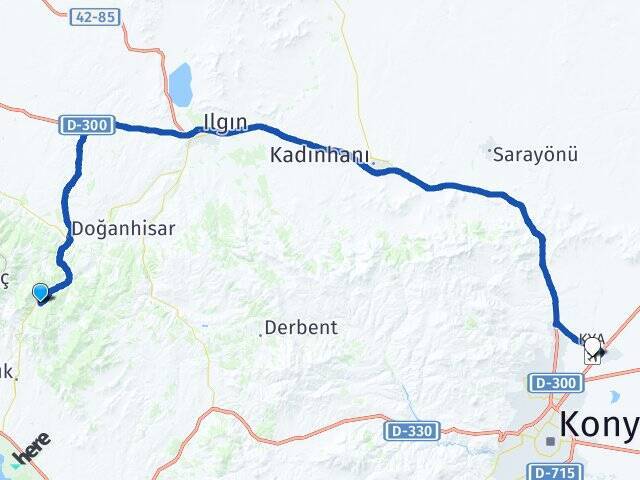 Deştiğin Konya Havalimanı Arası Kaç Km - Yol Tarifi