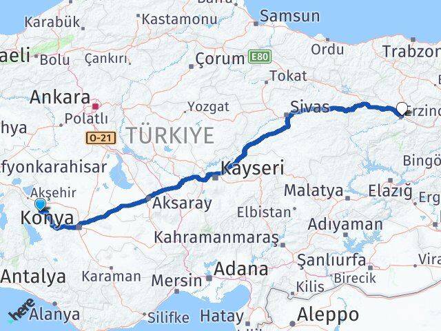 Doğanhisar Erzincan Arası Kaç Km - Yol Tarifi