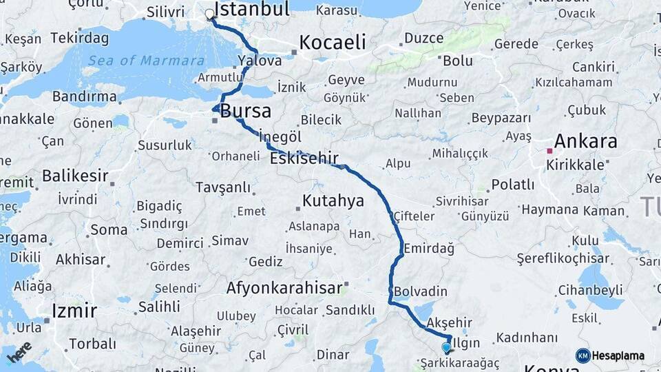 Doğanhisar İstanbul Arası Kaç Km - Yol Tarifi