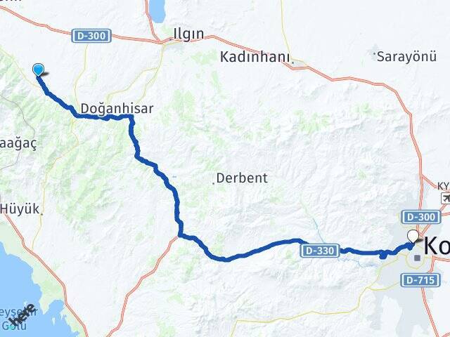 Uncular Selçuklu YHT Garı Arası Kaç Km - Yol Tarifi