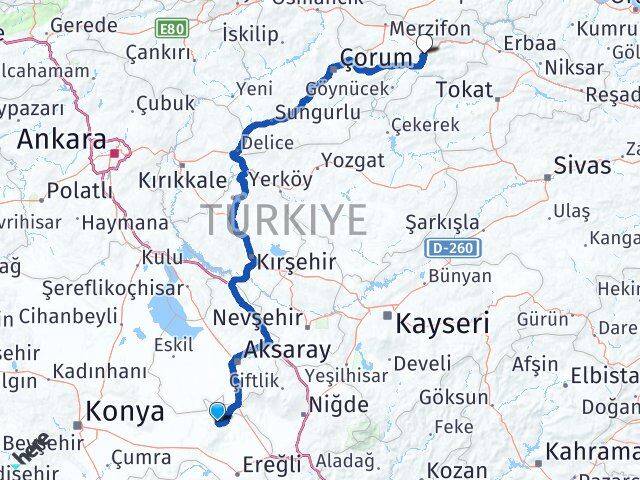 Emirgazi Amasya Arası Kaç Km - Yol Tarifi