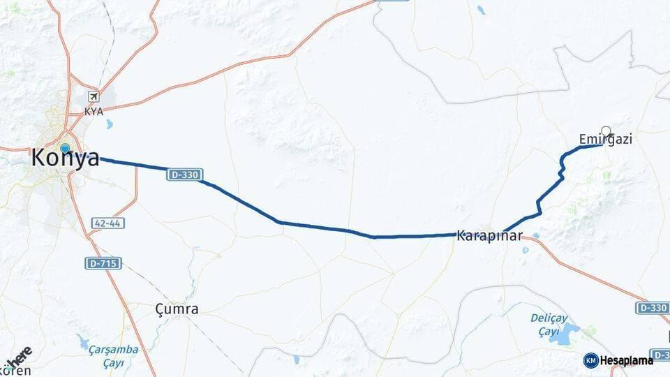 Konya Emirgazi Arası Kaç Km - Yol Tarifi