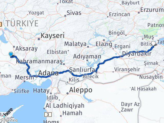 Emirgazi Bitlis Arası Kaç Km - Yol Tarifi