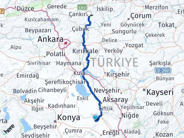 Emirgazi Çankırı Arası Kaç Km - Yol Tarifi