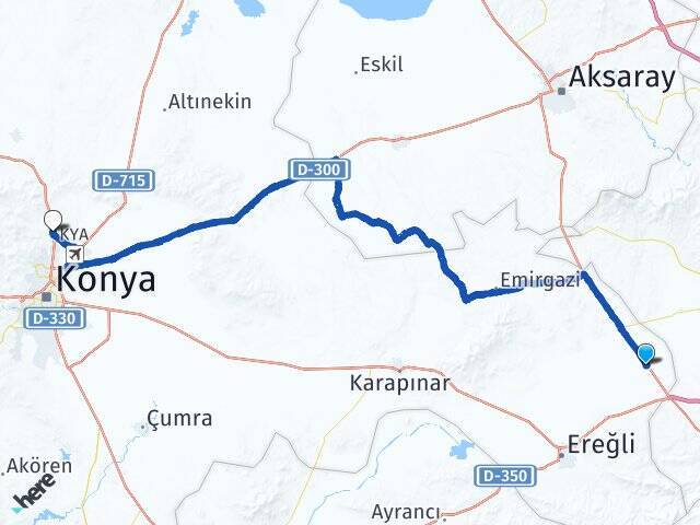 Acıkuyu Selçuk Üniversitesi Arası Kaç Km - Yol Tarifi