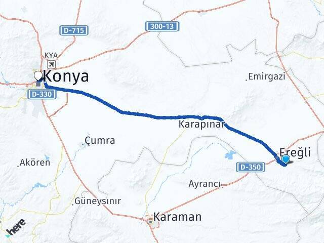 Belceağaç Selçuklu YHT Garı Arası Kaç Km - Yol Tarifi