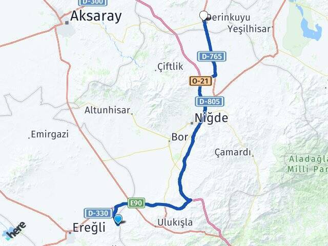 Çayhan Derinkuyu Arası Kaç Km - Yol Tarifi