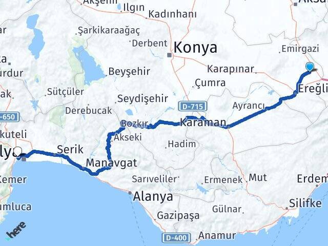 Yukarıgöndelen Akdeniz Üniversitesi Arası Kaç Km - Yol Tarifi