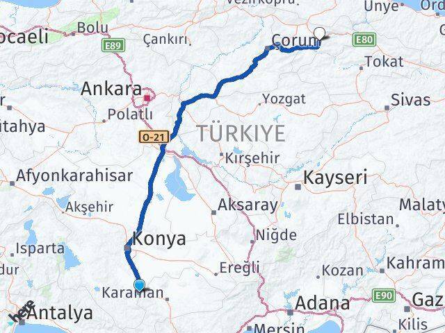 Güneysınır Amasya Arası Kaç Km - Yol Tarifi