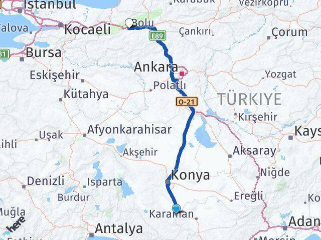 Güneysınır Bolu Arası Kaç Km - Yol Tarifi