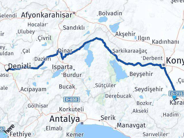 Güneysınır Denizli Arası Kaç Km - Yol Tarifi