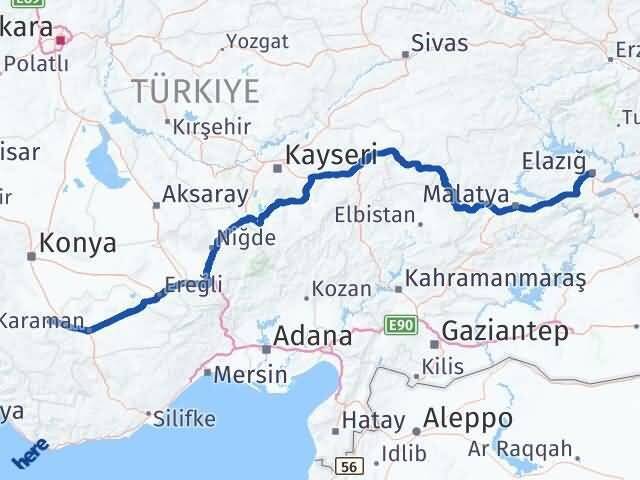 Güneysınır Elazığ Arası Kaç Km - Yol Tarifi