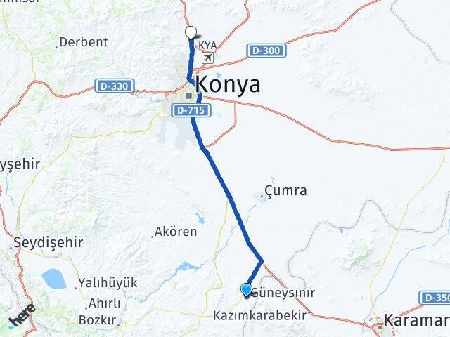 Güneybağ Selçuk Üniversitesi Arası Kaç Km - Yol Tarifi