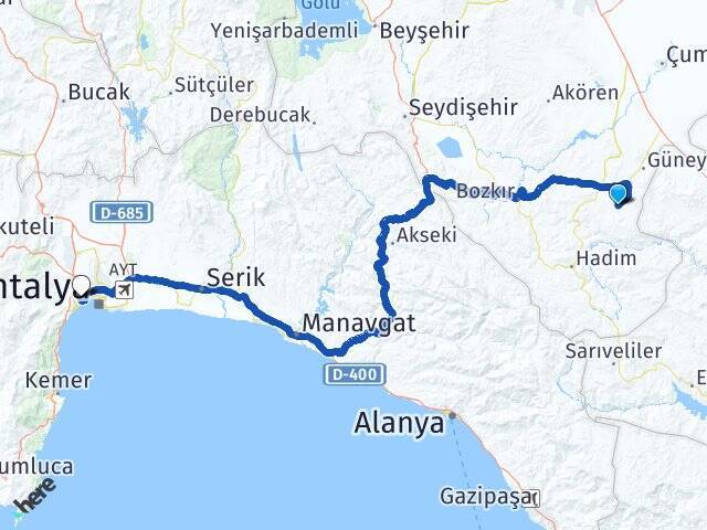Karagüney Akdeniz Üniversitesi Arası Kaç Km - Yol Tarifi