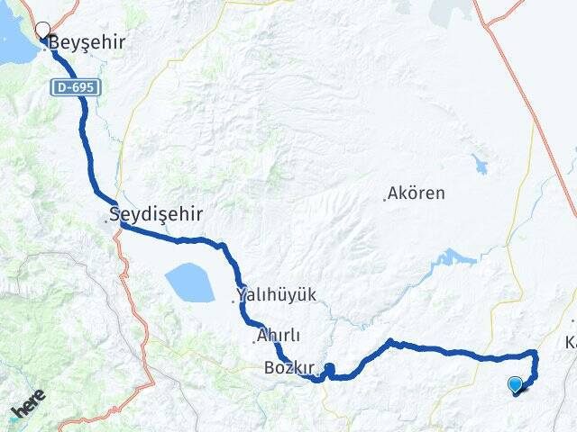 Karagüney Beyşehir Otogarı Arası Kaç Km - Yol Tarifi