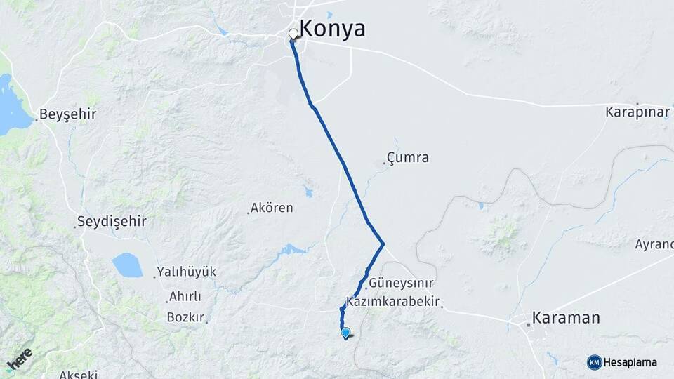 Kayaağzı Konya Arası Kaç Km - Yol Tarifi