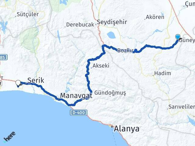 Mevlana Akev Üniversitesi Arası Kaç Km - Yol Tarifi
