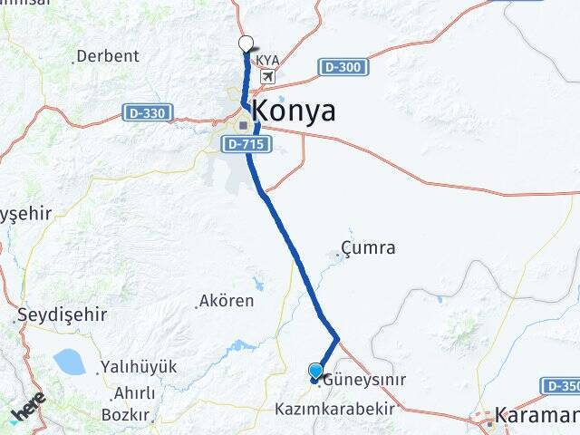 Mevlana Selçuk Üniversitesi Arası Kaç Km - Yol Tarifi