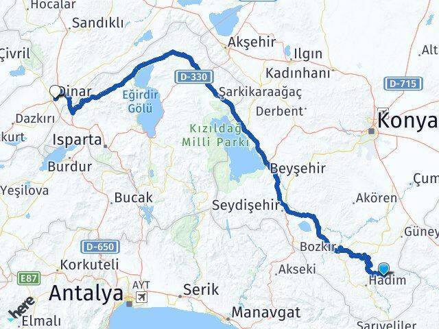 Gaziler Dinar Arası Kaç Km - Yol Tarifi