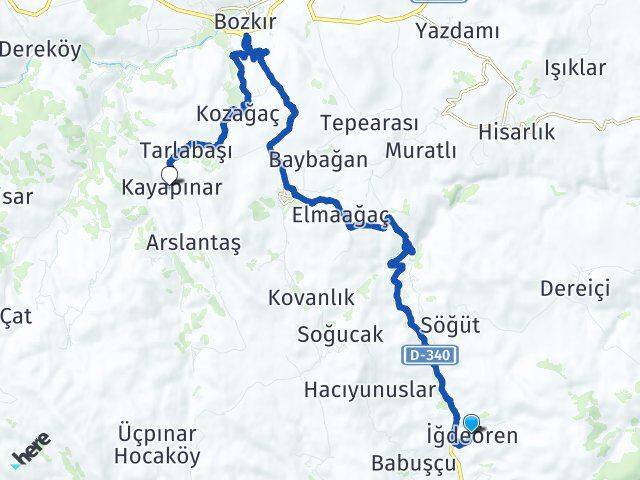 İğdeören Kayapınar Arası Kaç Km - Yol Tarifi