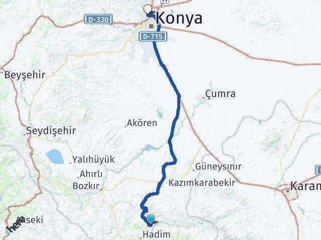 Kaplanlı Selçuklu Arası Kaç Km - Yol Tarifi