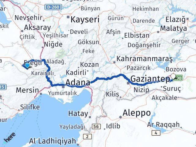 Konya Halkapınar Şanlıurfa Arası Kaç Km - Yol Haritası