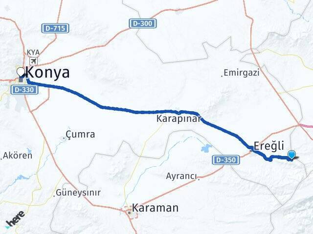 Seydifakılı Selçuklu YHT Garı Arası Kaç Km - Yol Tarifi