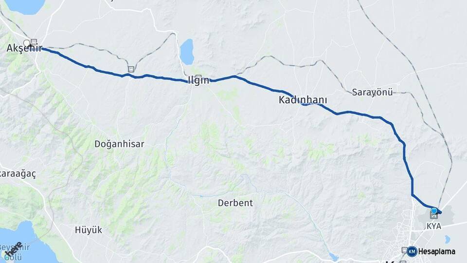 Konya Havalimanı Akşehir Arası Kaç Km - Yol Tarifi