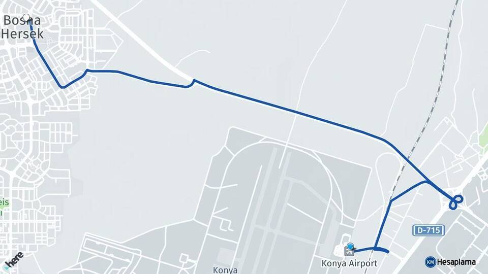 Konya Havalimanı Bosna Hersek Arası Kaç Km - Yol Tarifi