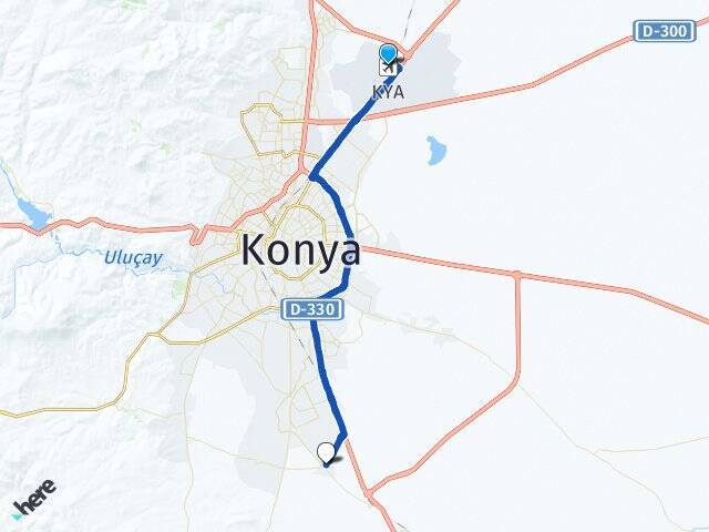 Konya Havalimanı Çomaklı Arası Kaç Km - Yol Tarifi