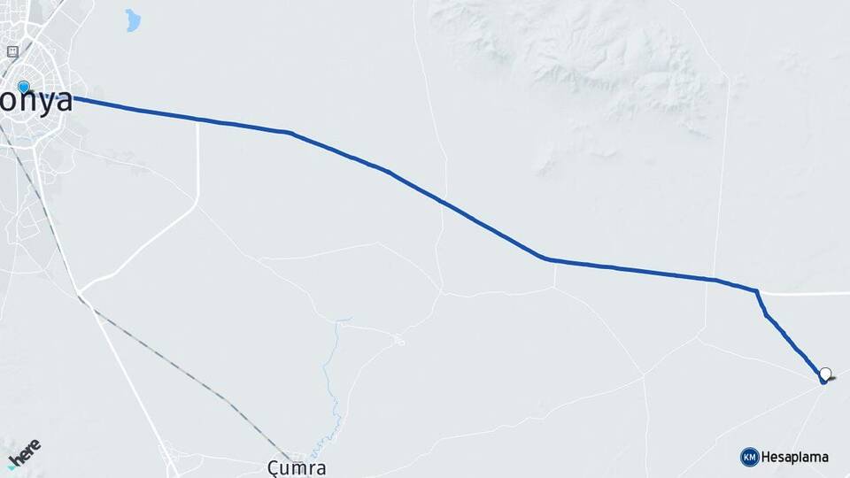Konya Hotamış Karapınar Arası Kaç Km - Yol Haritası
