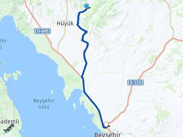 Başlamış Beyşehir Otogarı Arası Kaç Km - Yol Tarifi