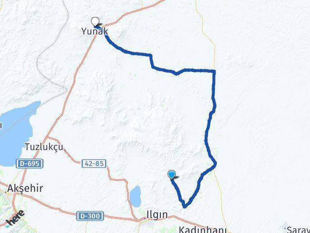 Avdan Yunak Arası Kaç Km - Yol Tarifi
