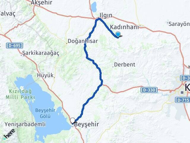 Beykonak Beyşehir Otogarı Arası Kaç Km - Yol Tarifi