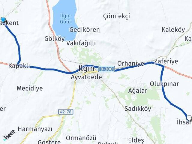 Boğazkent İhsaniye Arası Kaç Km - Yol Tarifi