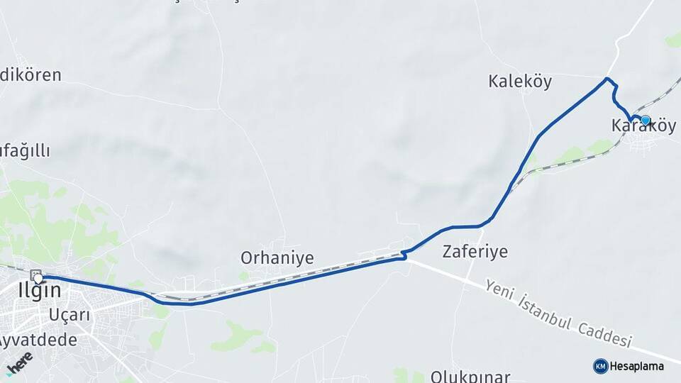 Karaköy Ilgın Arası Kaç Km - Yol Tarifi