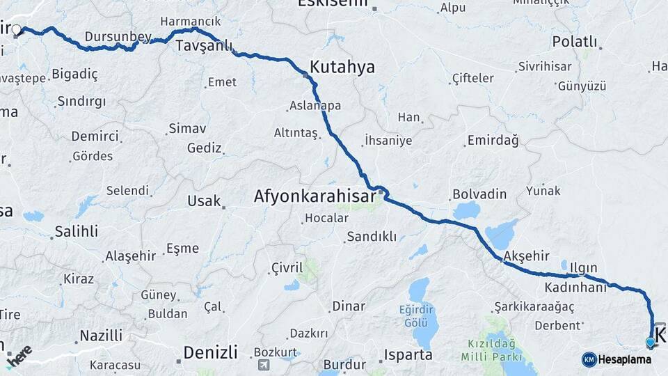 Karatay Balıkesir Arası Kaç Km - Yol Tarifi
