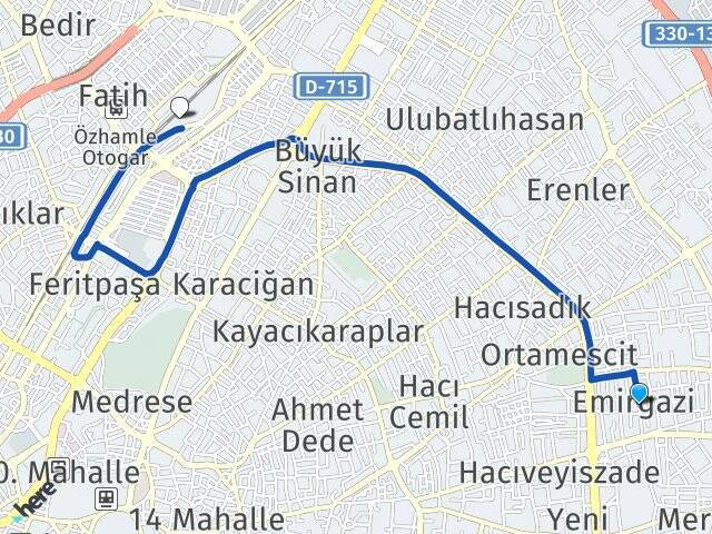 Emirgazi Selçuklu YHT Garı Arası Kaç Km - Yol Tarifi