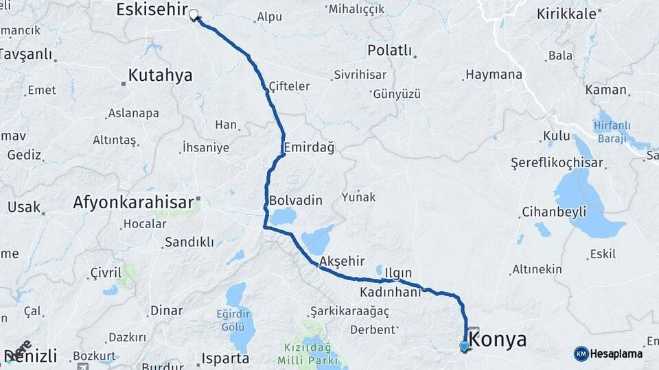 Karatay Eskişehir Arası Kaç Km - Yol Tarifi
