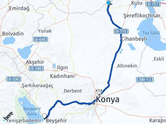 Burunağıl Beyşehir Otogarı Arası Kaç Km - Yol Tarifi