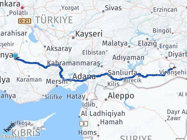 Konya Mazıdağı Mardin Arası Kaç Km - Yol Haritası