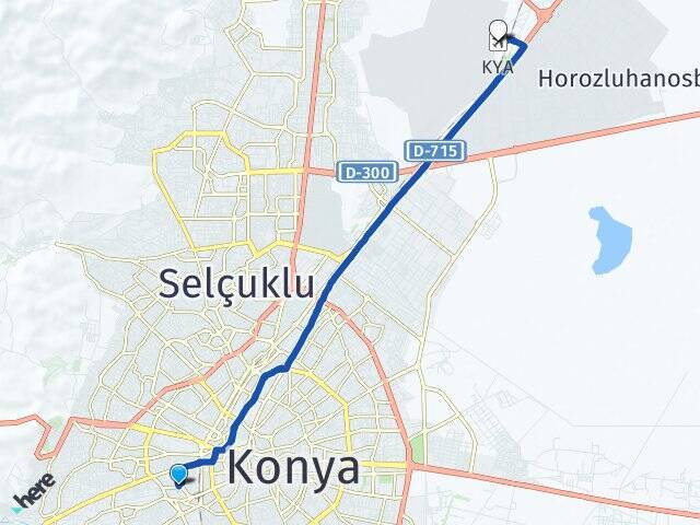 Havzan Konya Havalimanı Arası Kaç Km - Yol Tarifi