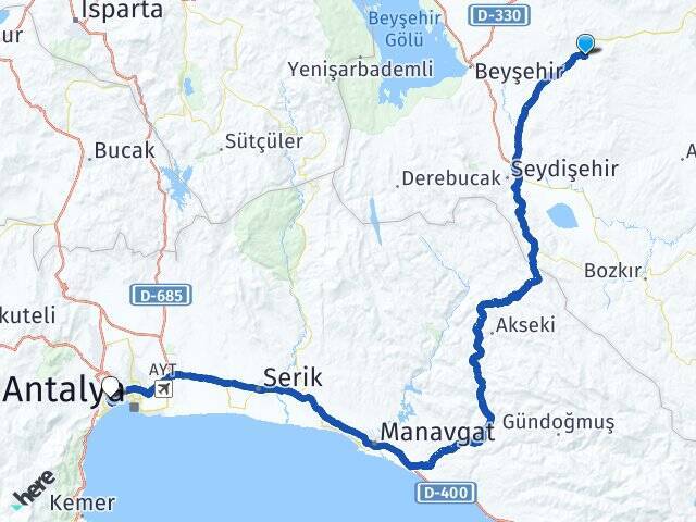 İnlice Akdeniz Üniversitesi Arası Kaç Km - Yol Tarifi