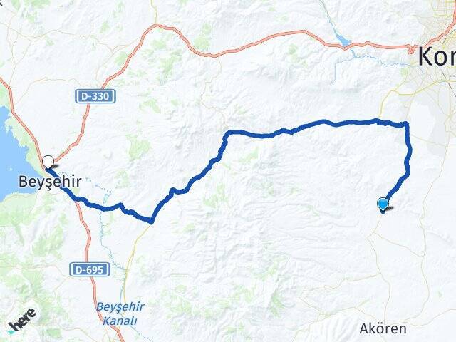 Karaağaç Beyşehir Otogarı Arası Kaç Km - Yol Tarifi