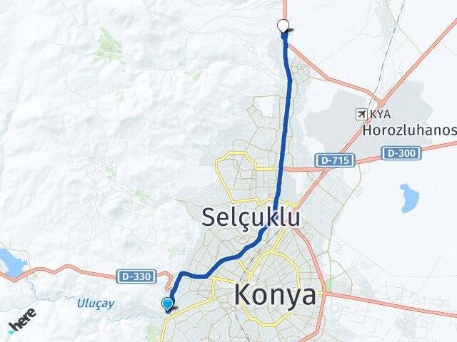 Köyceğiz Selçuk Üniversitesi Arası Kaç Km - Yol Tarifi