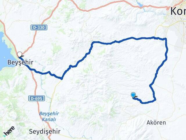 Sadıklar Beyşehir Otogarı Arası Kaç Km - Yol Tarifi