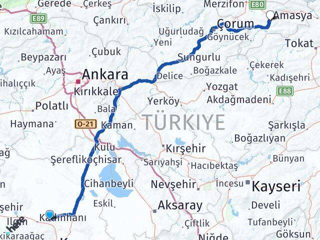 Sarayönü Amasya Arası Kaç Km - Yol Tarifi